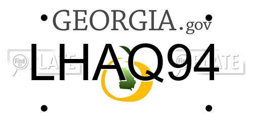 LHAQ94 Georgia License Plate