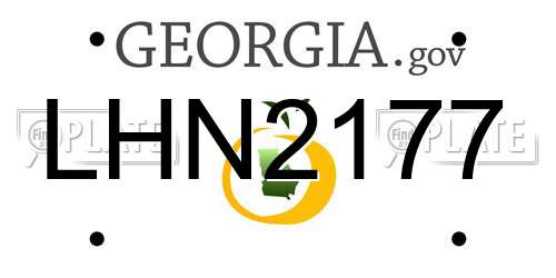 LHN2177 Georgia License Plate