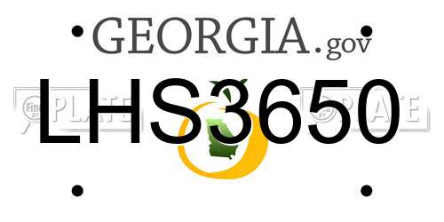 LHS3650 Georgia License Plate