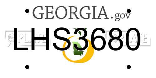 LHS3680 Georgia License Plate
