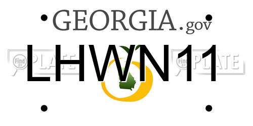 LHWN11 Georgia License Plate
