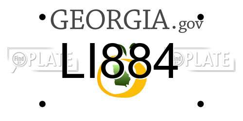 LI884 Georgia License Plate