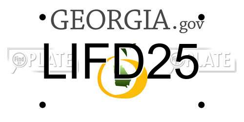 LIFD25 Georgia License Plate