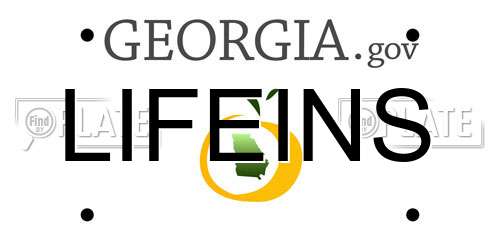 LIFEINS Georgia License Plate