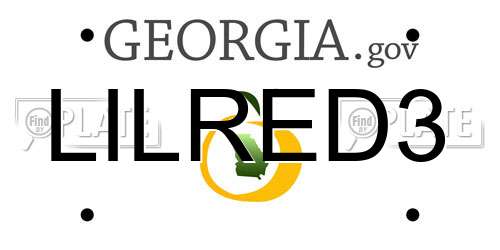 LILRED3 Georgia License Plate