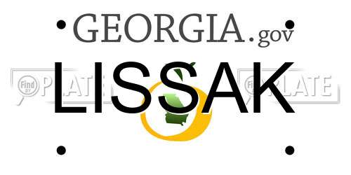 LISSAK Georgia License Plate