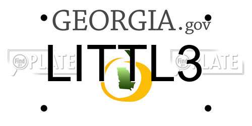 LITTL3 Georgia License Plate