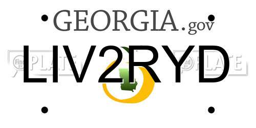 LIV2RYD Georgia License Plate