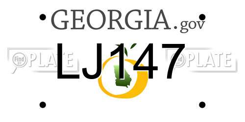 LJ147 Georgia License Plate