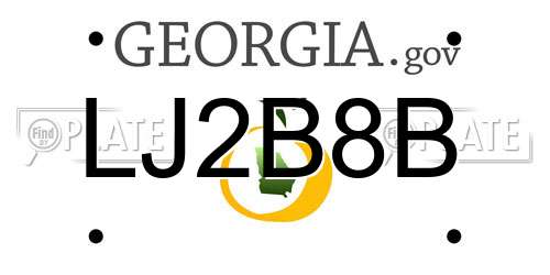 LJ2B8B Georgia License Plate