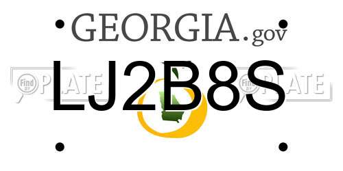 LJ2B8S Georgia License Plate