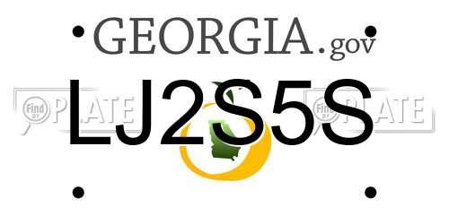 LJ2S5S Georgia License Plate