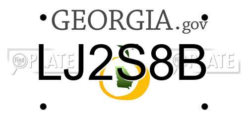 LJ2S8B Georgia License Plate