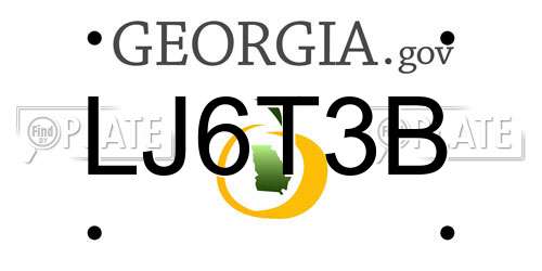 LJ6T3B Georgia License Plate