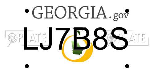 LJ7B8S Georgia License Plate