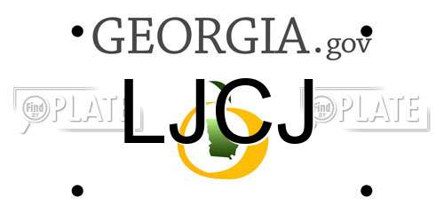 LJCJ Georgia License Plate