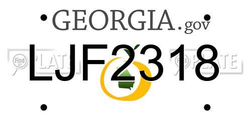 LJF2318 Georgia License Plate