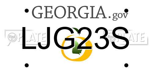 LJG23S Georgia License Plate