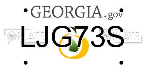 LJG73S Georgia License Plate