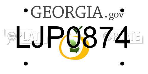 LJP0874 Georgia License Plate