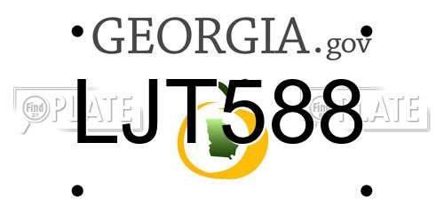 LJT588 Georgia License Plate