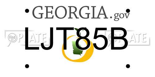 LJT85B Georgia License Plate
