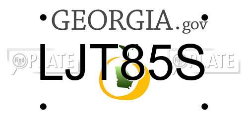 LJT85S Georgia License Plate