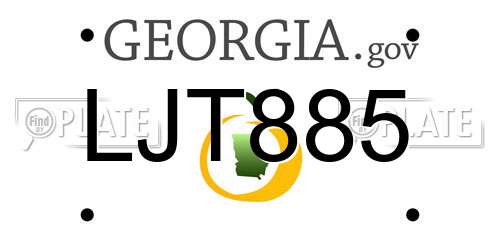 LJT885 Georgia License Plate
