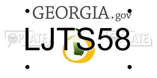 LJTS58 Georgia License Plate