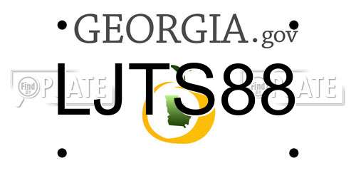 LJTS88 Georgia License Plate