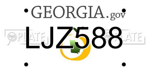 LJZ588 Georgia License Plate