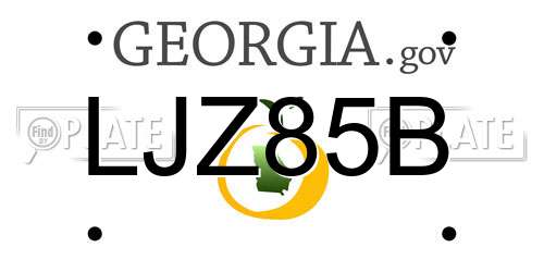 LJZ85B Georgia License Plate