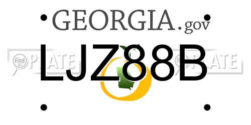 LJZ88B Georgia License Plate