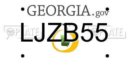 LJZB55 Georgia License Plate