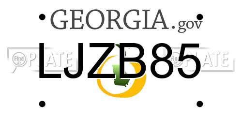LJZB85 Georgia License Plate