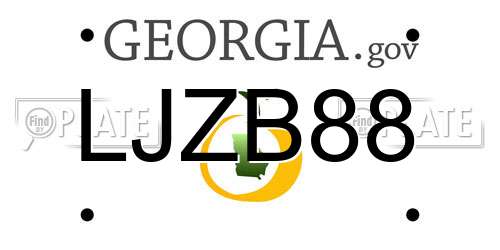 LJZB88 Georgia License Plate