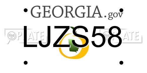 LJZS58 Georgia License Plate