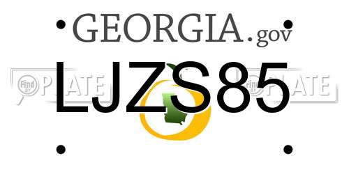 LJZS85 Georgia License Plate