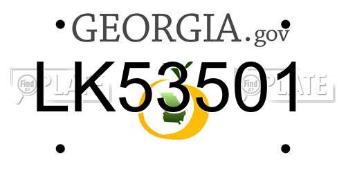 LK53501 Georgia License Plate