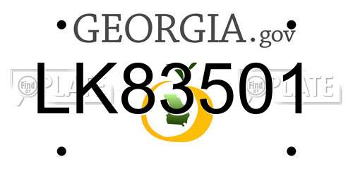 LK83501 Georgia License Plate