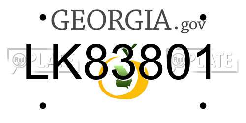 LK83801 Georgia License Plate