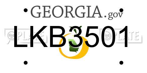 LKB3501 Georgia License Plate