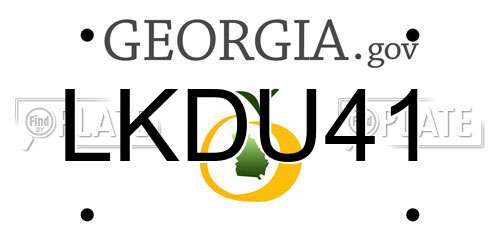 LKDU41 Georgia License Plate