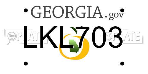 LKL703 Georgia License Plate