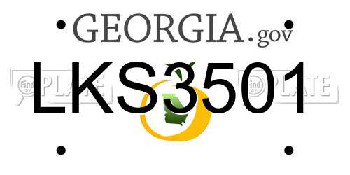 LKS3501 Georgia License Plate