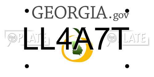 LL4A7T Georgia License Plate