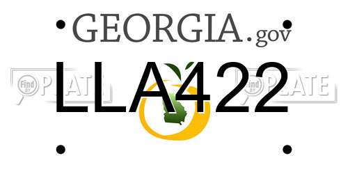 LLA422 Georgia License Plate