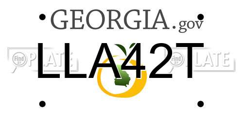 LLA42T Georgia License Plate