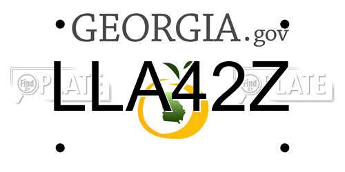 LLA42Z Georgia License Plate