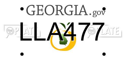 LLA477 Georgia License Plate